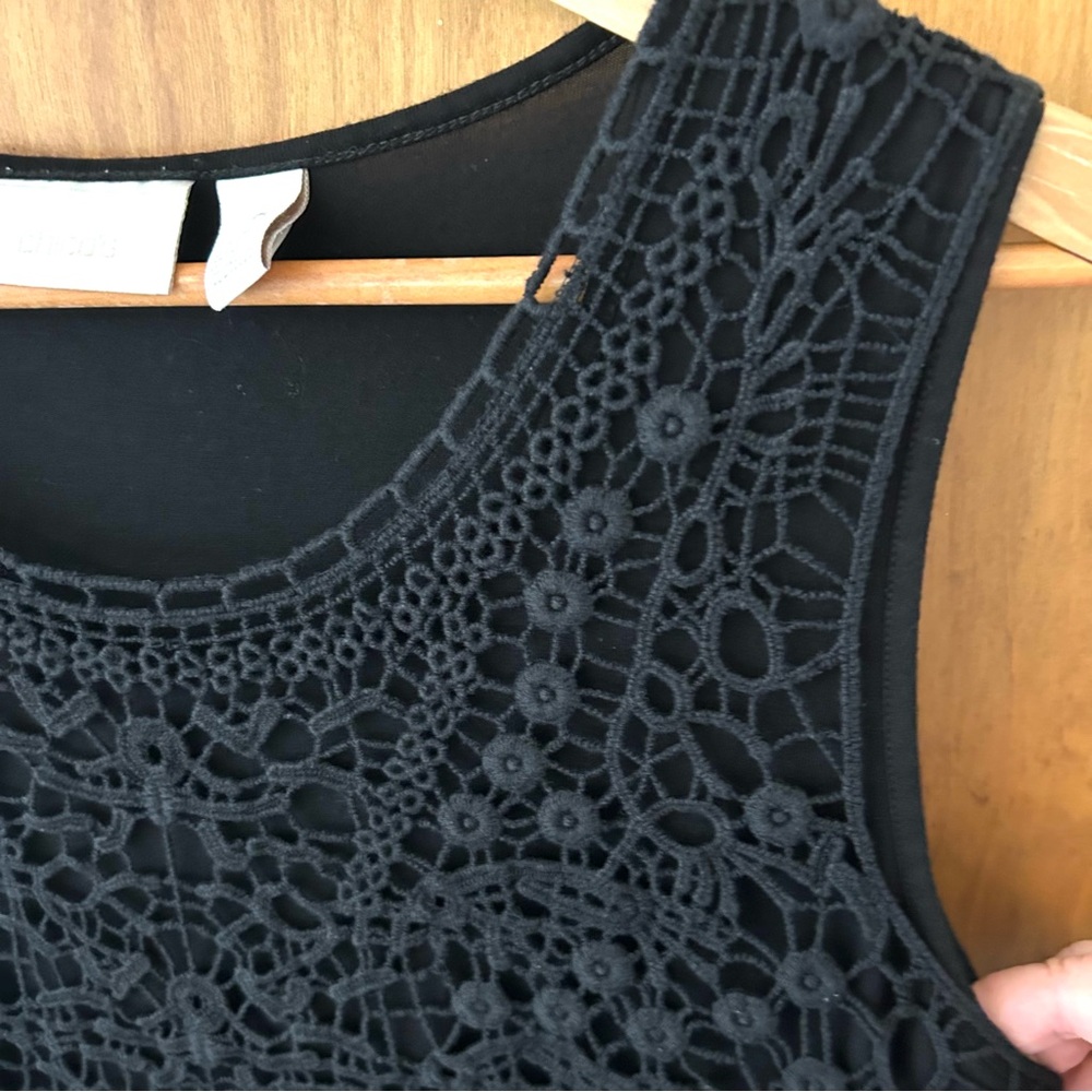 Chico’s Crochet Bodice Midi Maxi Dress. Size Large/Chico’s 2/US12. - Picture 6 of 9